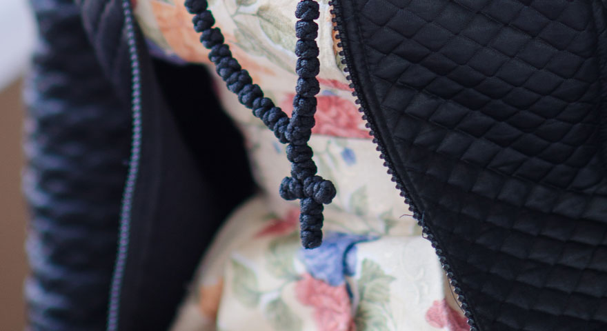Black prayer rope necklace
